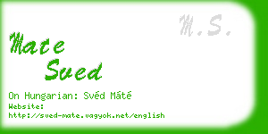 mate sved business card