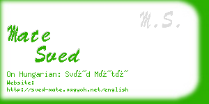 mate sved business card